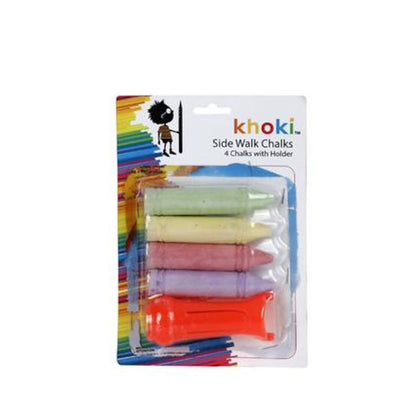 Jumbo Sidewalk Chalk with Holder - 4 Piece