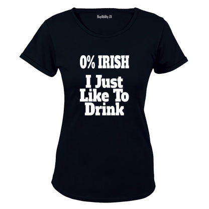 0% Irish - St. Patricks - Ladies - T-Shirt