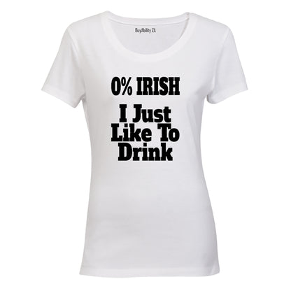 0% Irish - St. Patricks - Ladies - T-Shirt