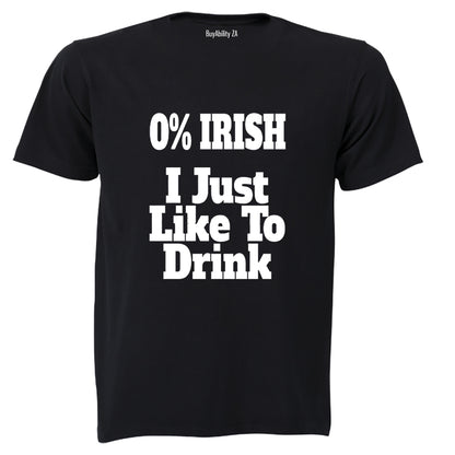0% Irish - St. Patricks - Adults - T-Shirt