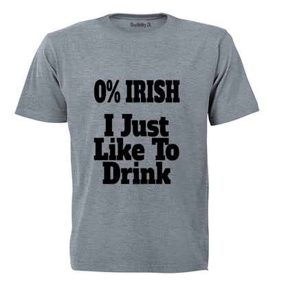0% Irish - St. Patricks - Adults - T-Shirt