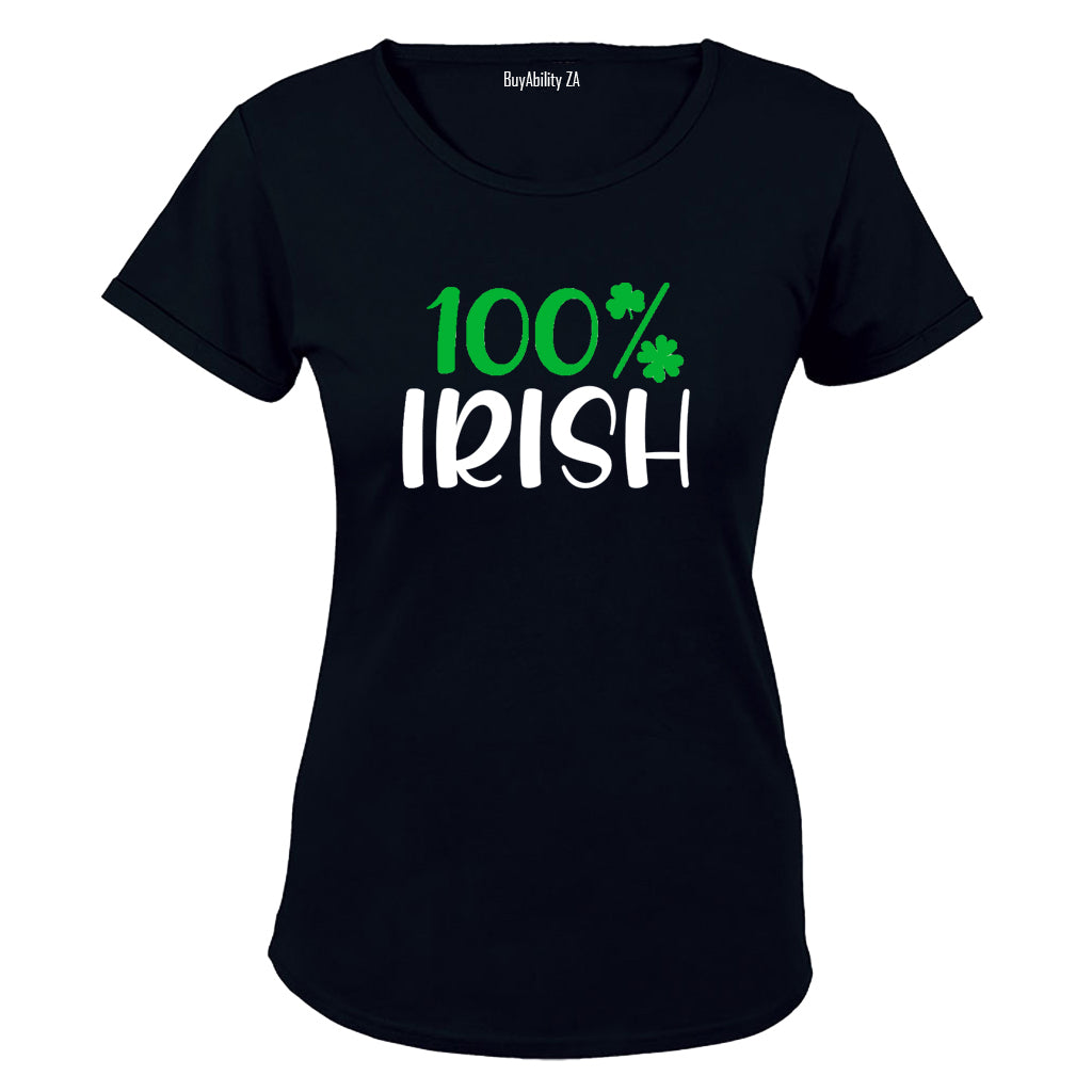 100% Irish - St. Patricks - Ladies - T-Shirt - BuyAbility