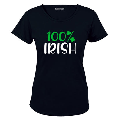 100% Irish - St. Patricks - Ladies - T-Shirt - BuyAbility