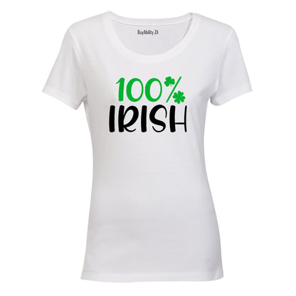 100% Irish - St. Patricks - Ladies - T-Shirt - BuyAbility