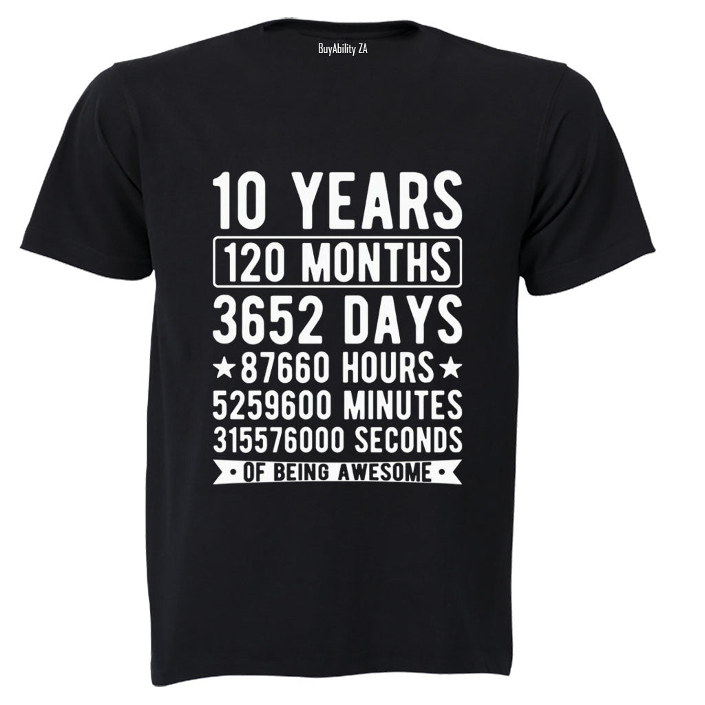 10 Years of Being Awesome - Kids T-Shirt
