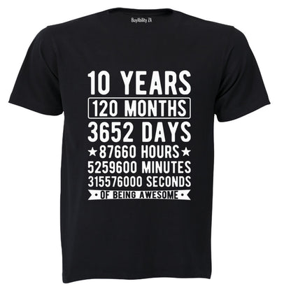 10 Years of Being Awesome - Kids T-Shirt