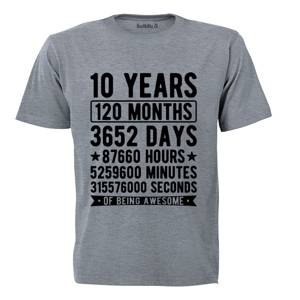 10 Years of Being Awesome - Kids T-Shirt