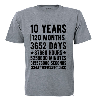10 Years of Being Awesome - Kids T-Shirt