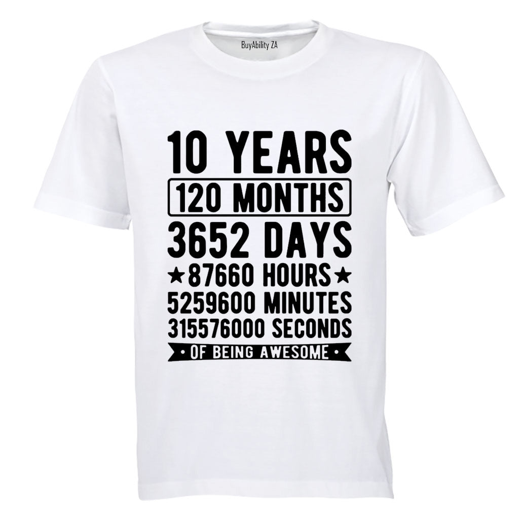 10 Years of Being Awesome - Kids T-Shirt