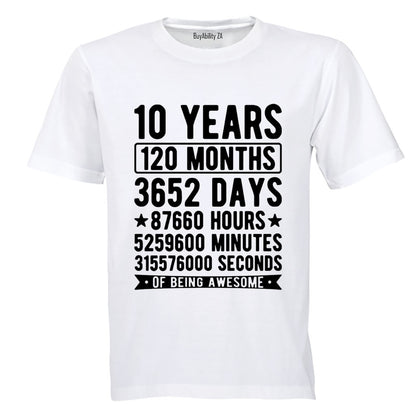 10 Years of Being Awesome - Kids T-Shirt