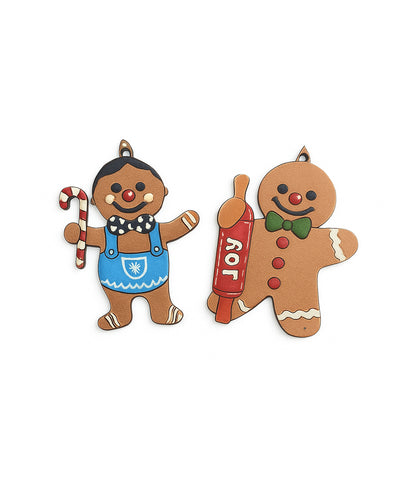 10pc Christmas Gingerbread Wooden Hanging Ornaments