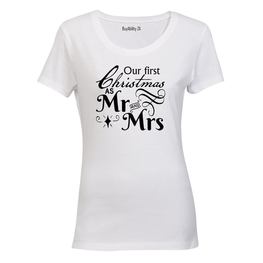 1st Christmas - Mr & Mrs - Ladies - T-Shirt