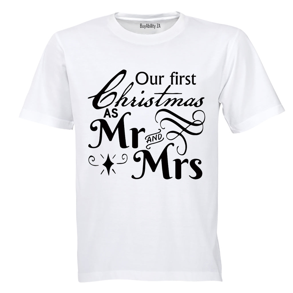 1st Christmas - Mr & Mrs - Adults - T-Shirt