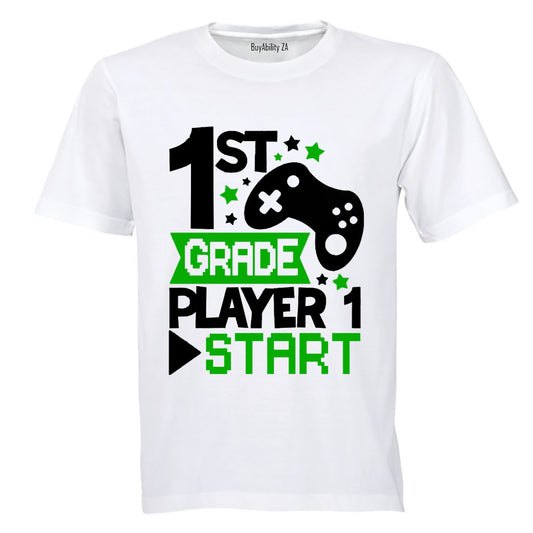 1st Grade - Player 1 Start - Kids T-Shirt