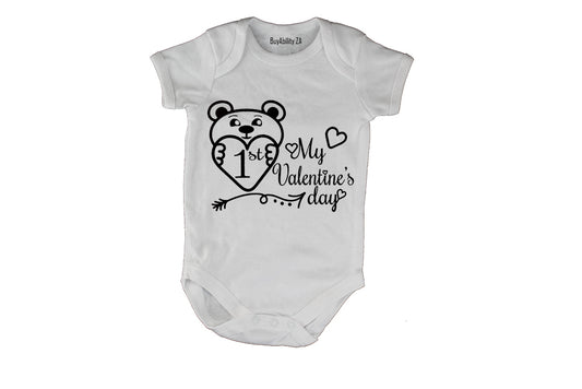 1st Valentines Day - Teddy - Baby Grow