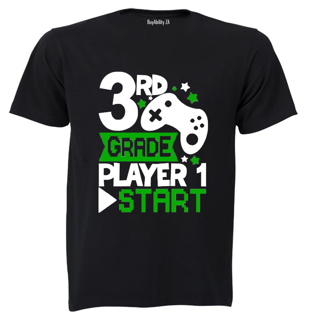 3rd Grade - Player 1 Start - Kids T-Shirt