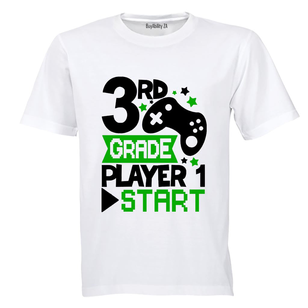 3rd Grade - Player 1 Start - Kids T-Shirt