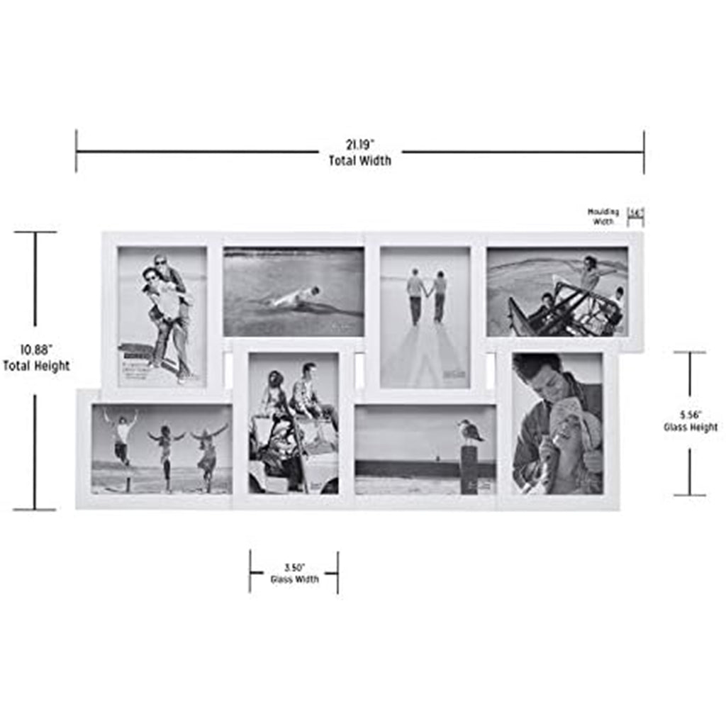 Large White Collage Photo Frame - 8 Photos