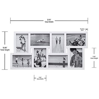 Large White Collage Photo Frame - 8 Photos
