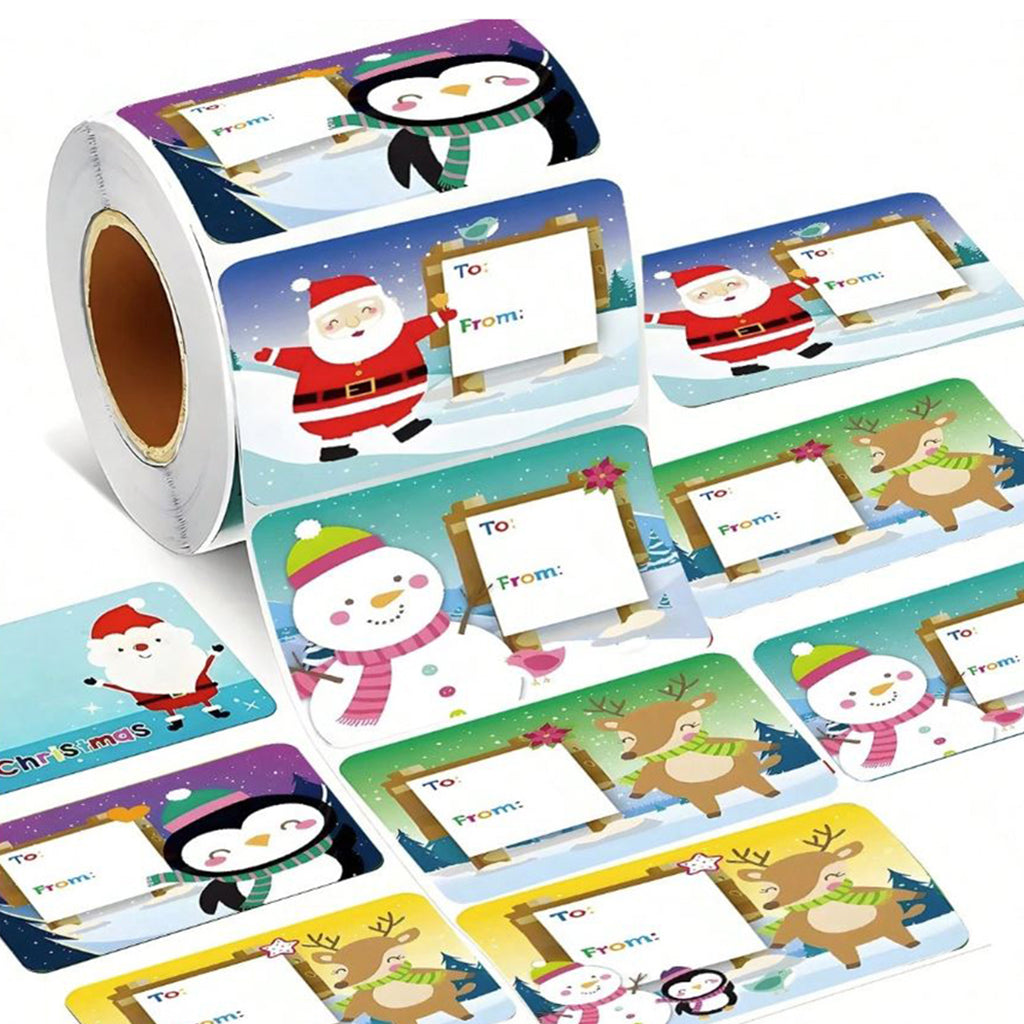 Christmas Gift Tag Stickers Roll - 60PC