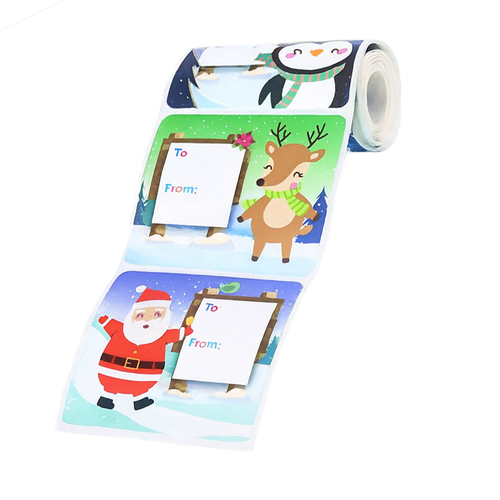 Christmas Gift Tag Stickers Roll - 60PC