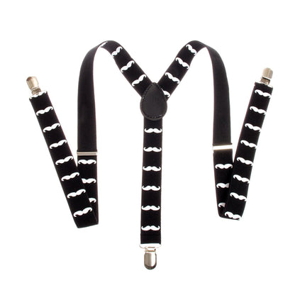 Mustache Pattern Suspenders
