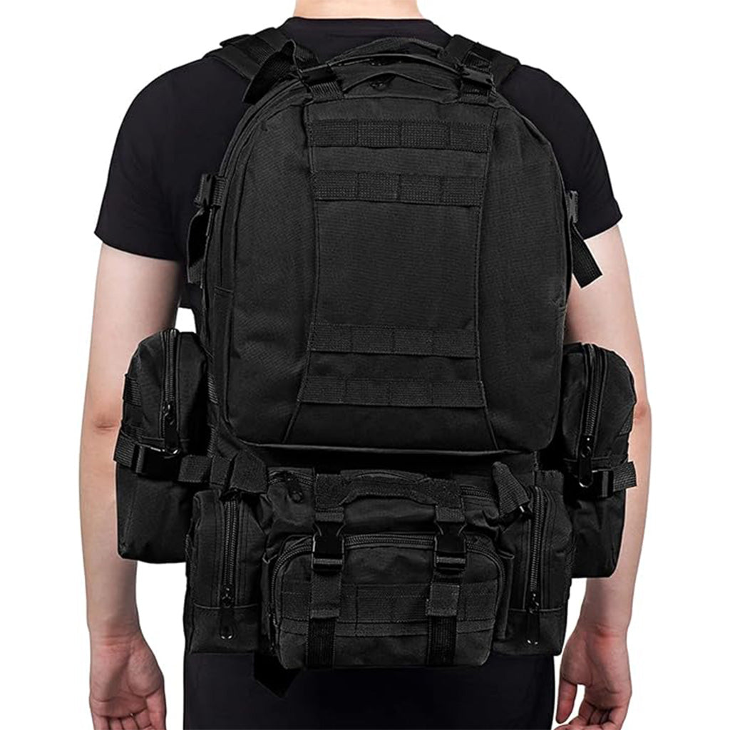 Black 50L Tactical Military Backpack - BuyAbility