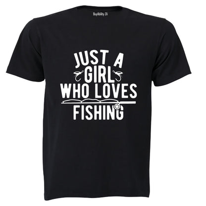 A Girl Who Loves Fishing - Kids T-Shirt