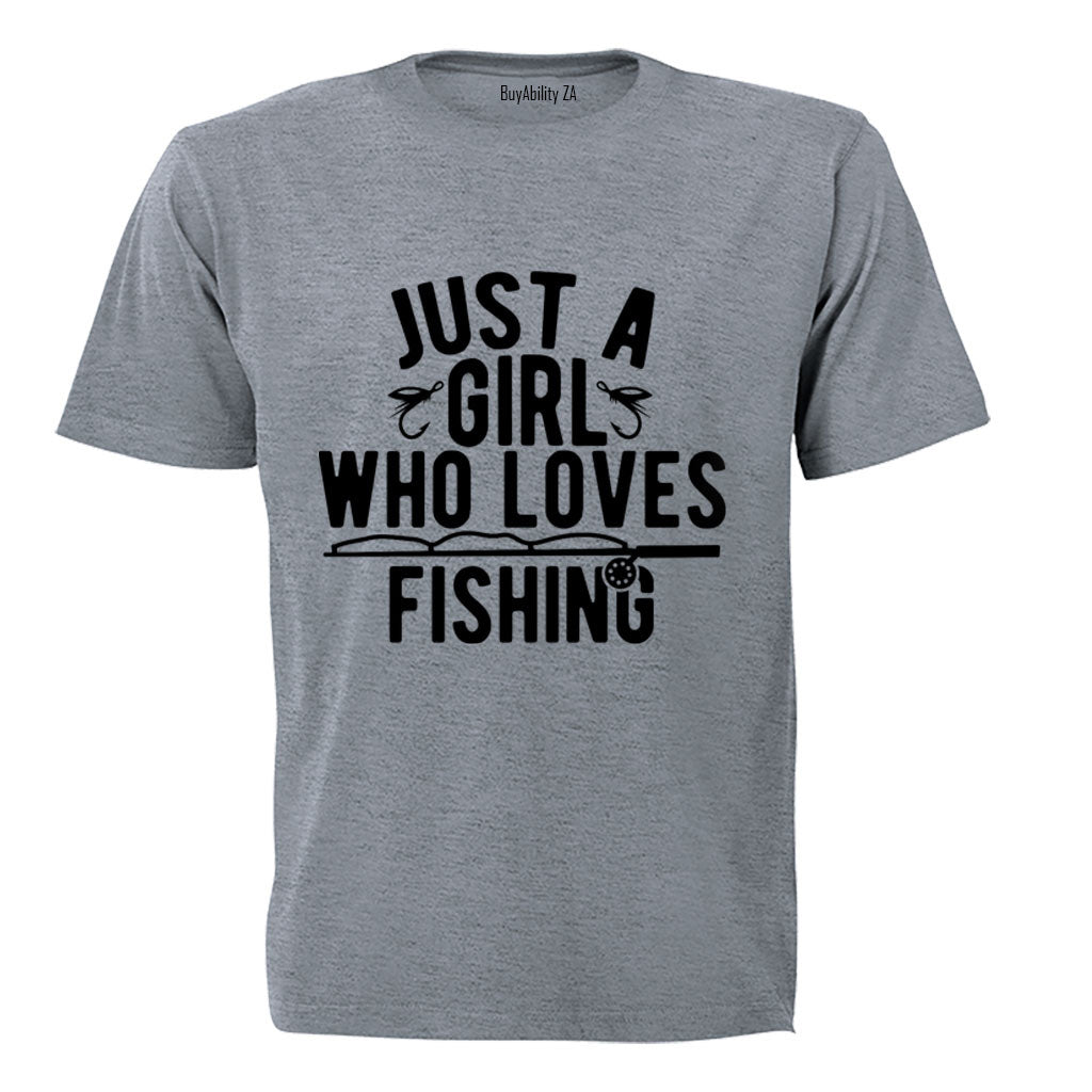 A Girl Who Loves Fishing - Kids T-Shirt