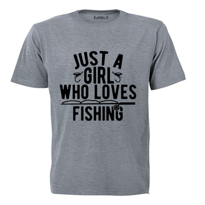 A Girl Who Loves Fishing - Kids T-Shirt