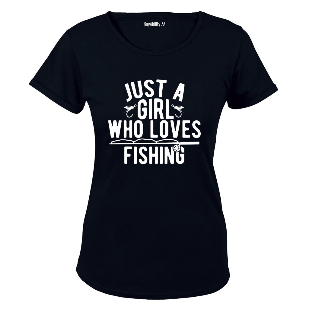 A Girl Who Loves Fishing - Ladies - T-Shirt