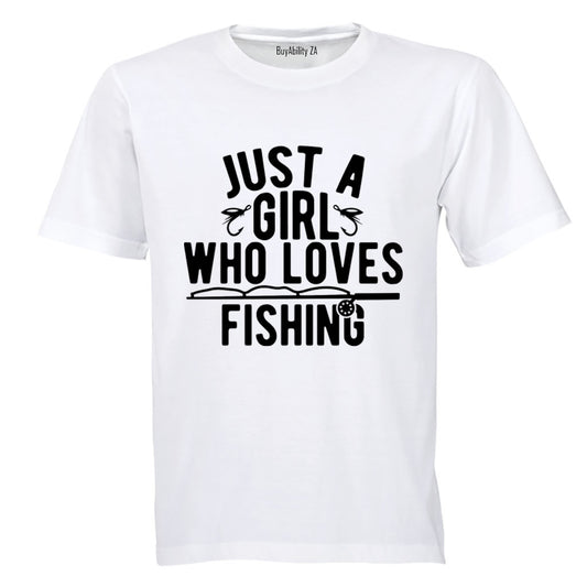 A Girl Who Loves Fishing - Kids T-Shirt