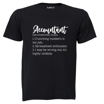 Accountant Definition - Adults - T-Shirt