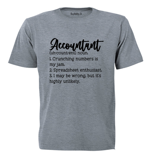 Accountant Definition - Adults - T-Shirt