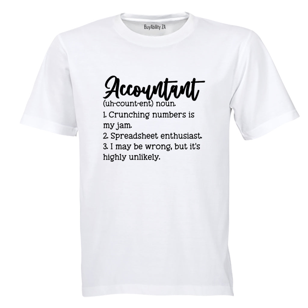 Accountant Definition - Adults - T-Shirt