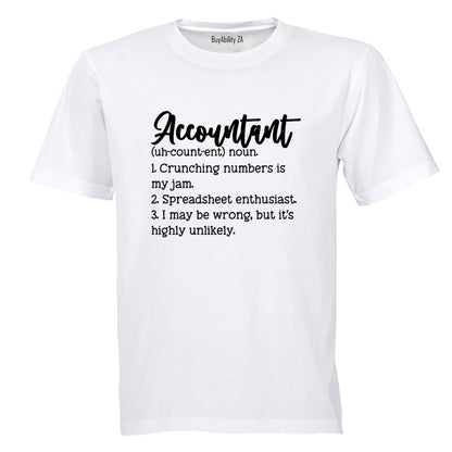 Accountant Definition - Adults - T-Shirt