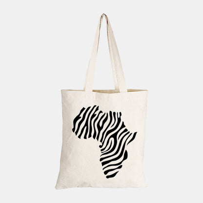 Africa - Zebra Print - Eco-Cotton Natural Fibre Bag