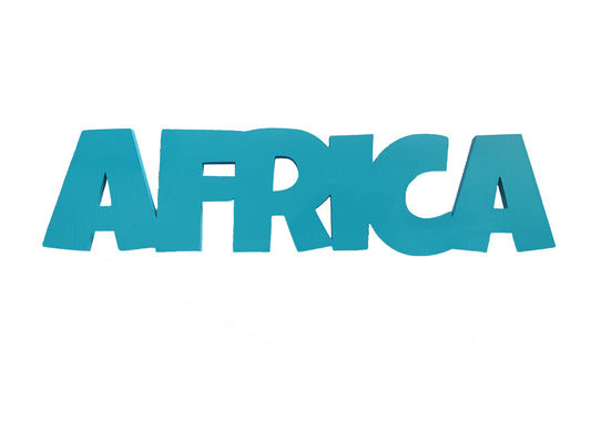 Africa - Turquoise Wooden Sign - BuyAbility