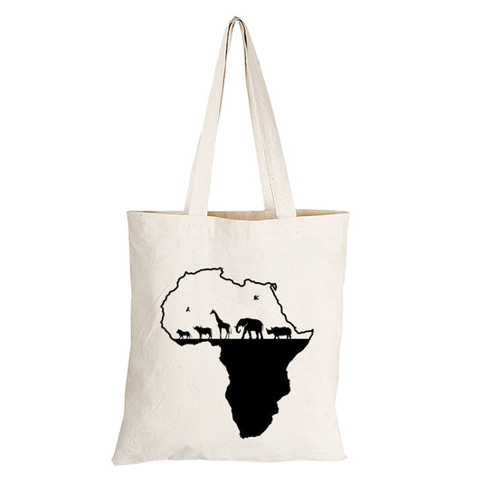 African Animals - Eco-Cotton Natural Fibre Bag