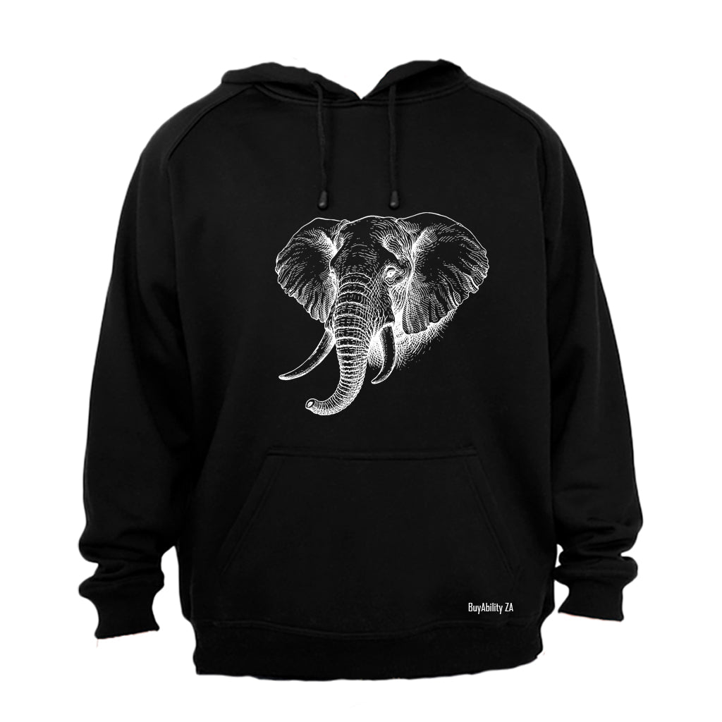 African Elephant Sketch - Hoodie - BuyAbility South Africa