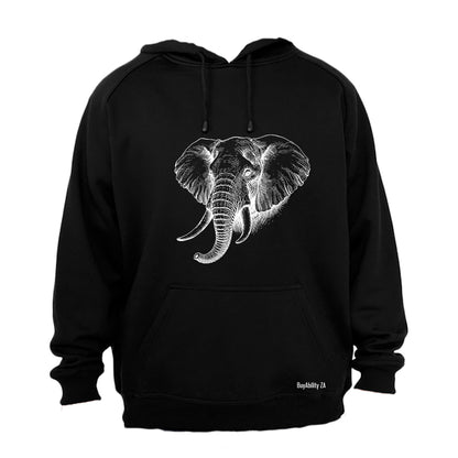 African Elephant Sketch - Hoodie - BuyAbility South Africa