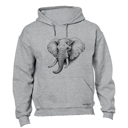 African Elephant Sketch - Hoodie - BuyAbility South Africa