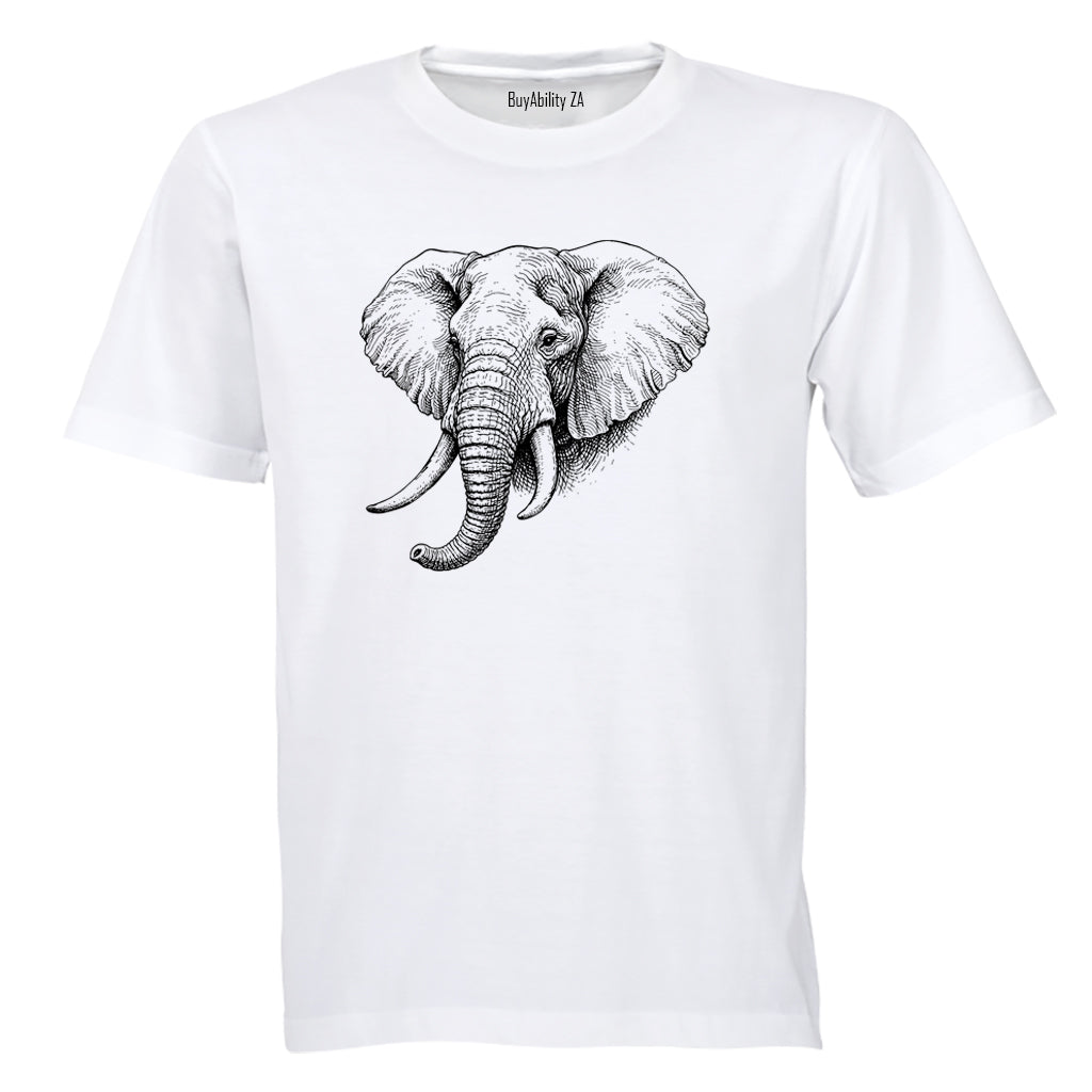 African Elephant Sketch - Adults - T-Shirt - BuyAbility South Africa