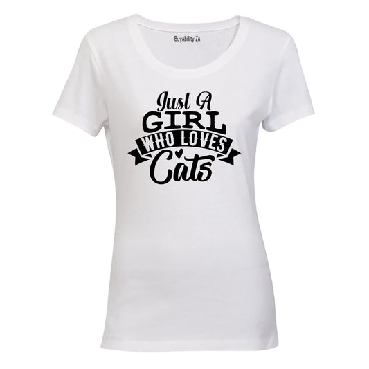 A Girl Who Loves Cats - Ladies - T-Shirt