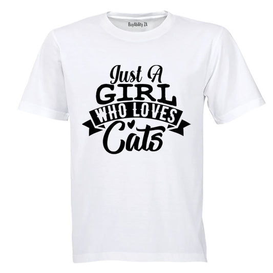 A Girl Who Loves Cats - Kids T-Shirt