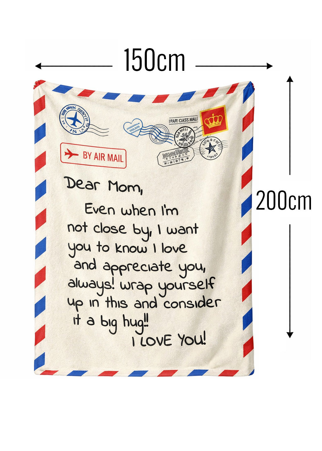 Mother's Day Airmail Blanket - 200cm x 150cm - BuyAbility