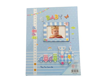 Blue Baby Photo Album With Holder