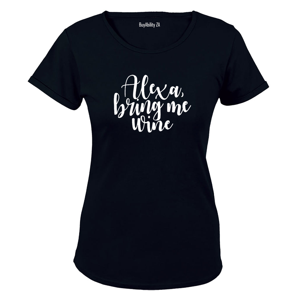 Alexa, Bring Me Wine - Ladies - T-Shirt - BuyAbility