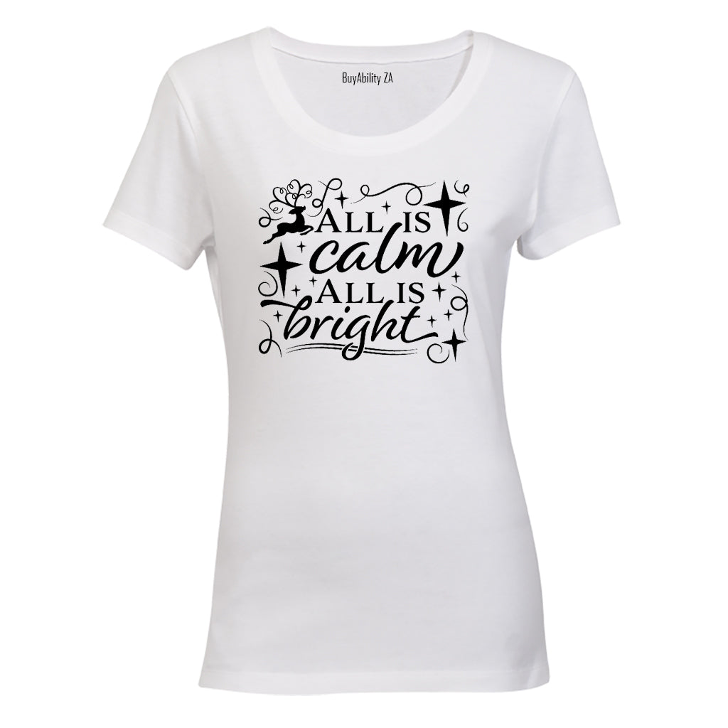 All is Bright - Christmas - Ladies - T-Shirt - BuyAbility