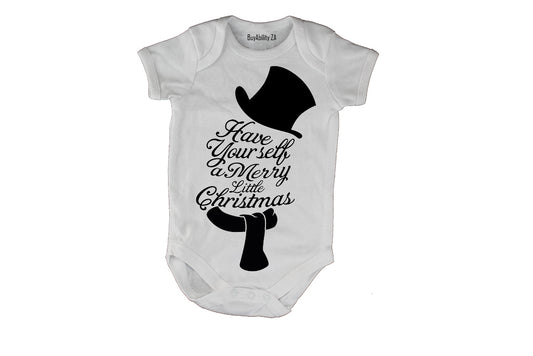 A Merry Little Christmas - Snowman - Baby Grow